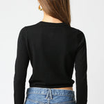 Thin Button Up Cardigan - Black, Women's Tops Collection
