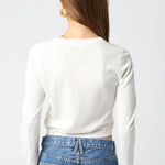 Thin Button Up Cardigan - Off White, Women's Tops Collection