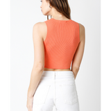 Sleeveless Rib Knit Crop Top