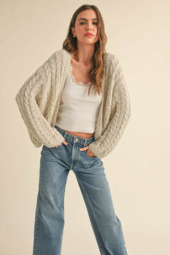 Light Weight Cable Knit Cardigan