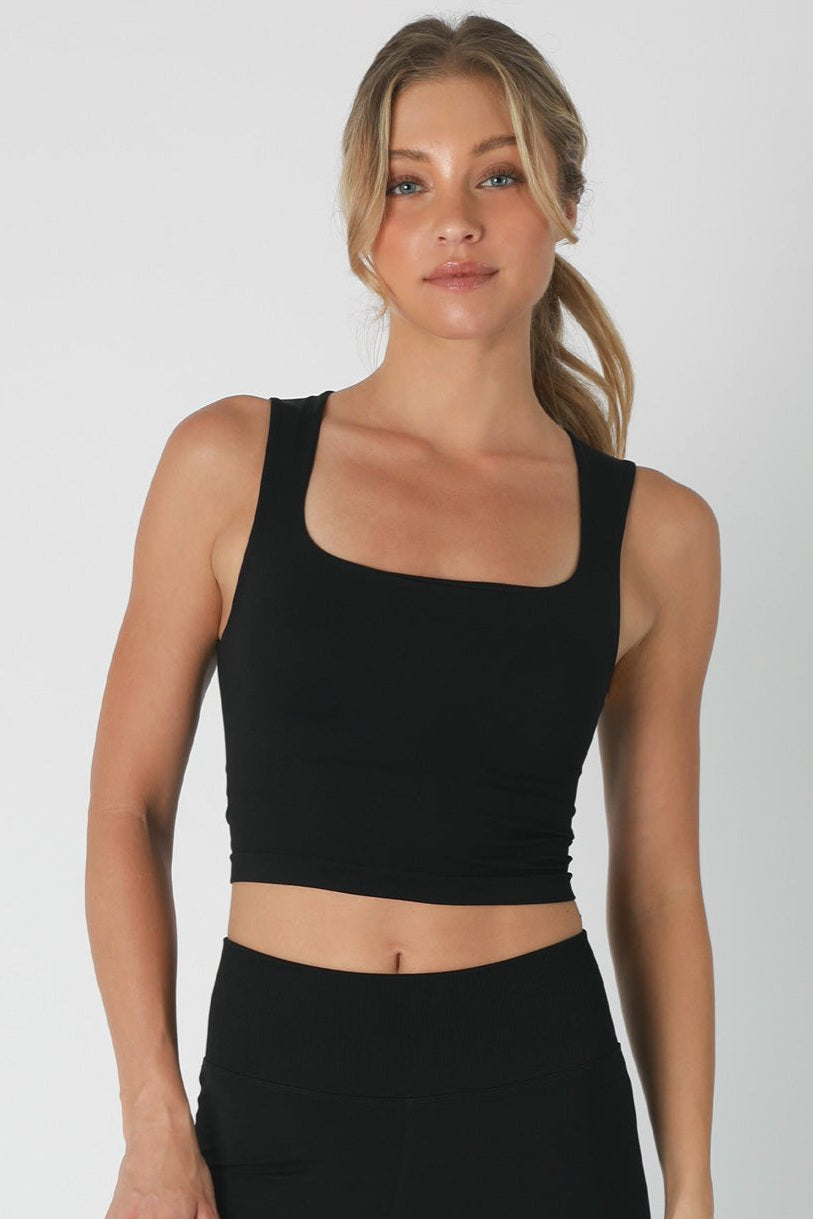 Square Neck Top - Black, Women's Tops Collection