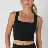 Square Neck Top - Black, Women's Tops Collection