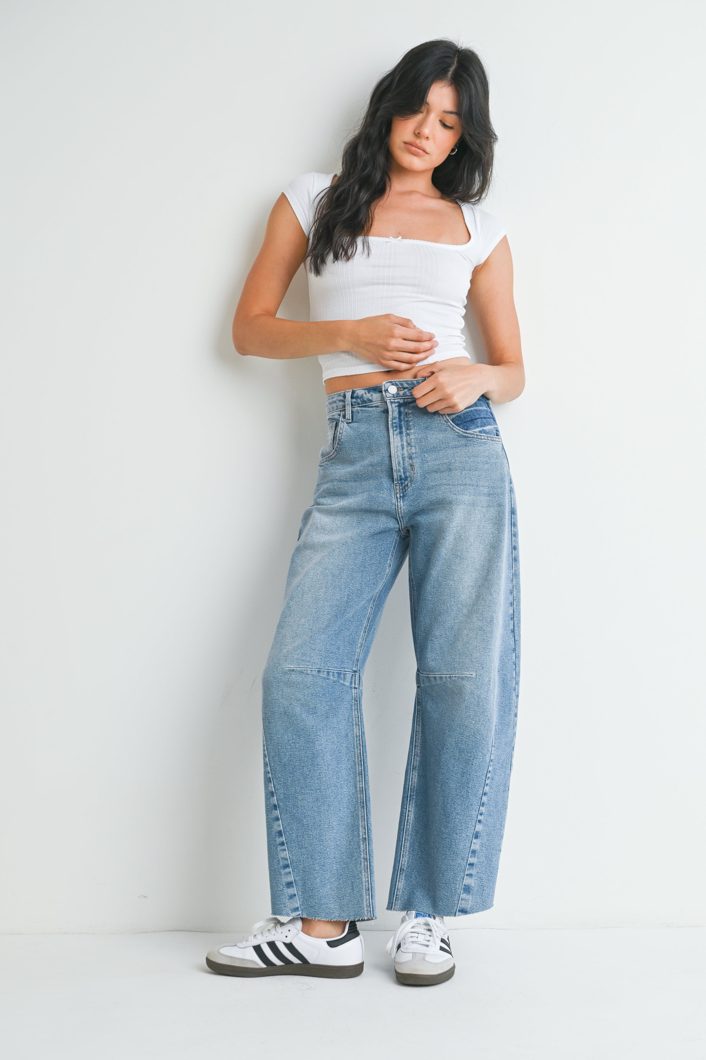 Just Black - Barrel Jean with Seams - Light Denim, Women's Denim Collection
