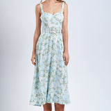 Floral Bustier Maxi with Belt