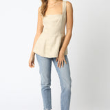 Linen Long Line top