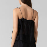 Silk Floral Cami Top and Pant Set - black, women's matching sets collection