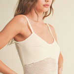 Net Pattern On Bottom Knitted Dress - Off White, Women's Dresses Collection