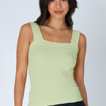 Lace Textured Square Top - Pistachio Cream, Women's Tops Collection