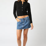 Thin Button Up Cardigan - Black, Women's Tops Collection