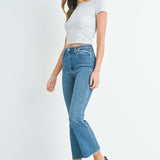 Just Black- High Rise Crop Flare