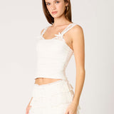 Lace Strap Ruched Tank