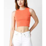 Sleeveless Rib Knit Crop Top