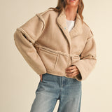 Faux Suede Sherpa Reversible Jacket