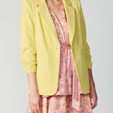 One Button Blazer With Sleeve Detail