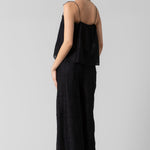 Silk Floral Cami Top and Pant Set - black, women's matching sets collection