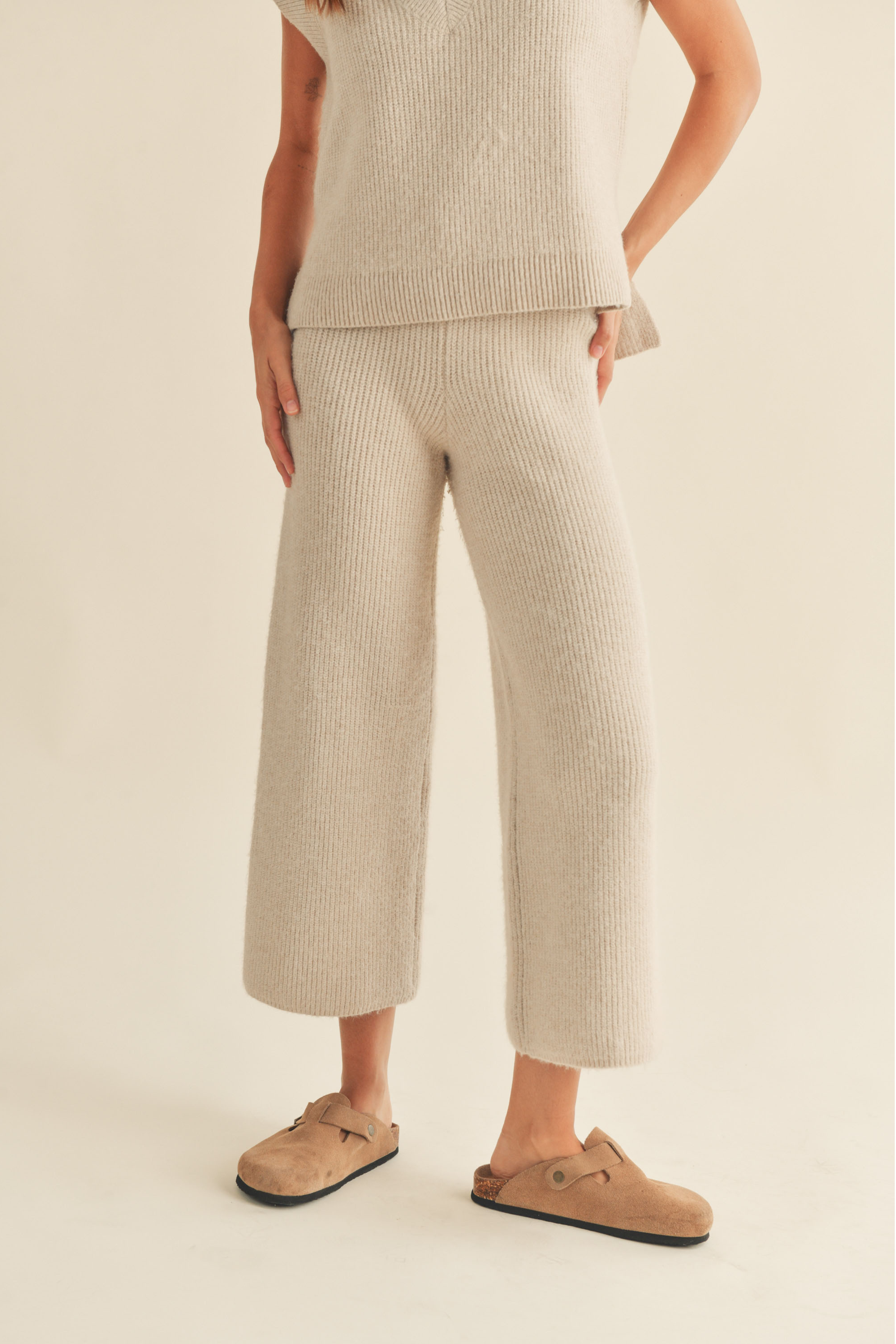 Sweater Pants - beige, womens pants/matching sets collection