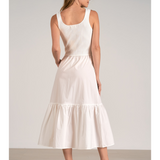 Sleeveless Mixed Fabric Maxi Dress