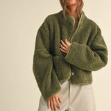 Faux Suede Sherpa Reversible Jacket