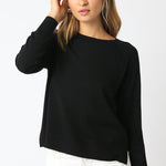 Light Crew Neck Sweater - black, womens sweater collection
