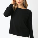 Light Crew Neck Sweater - black, womens sweater collection