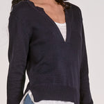 Layered Sweater - Navy/White, Women's Tops Collection