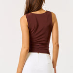 Metal Trim Cowl Top - Chocolate, Women's Top's Collection