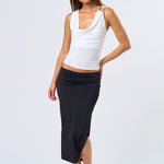 Metal Trim Cowl Top - white, Women's Top's Collection