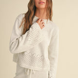 Crochet Border Knitted Sweater