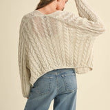 Light Weight Cable Knit Cardigan