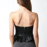 Strapless Vegan Leather Corset