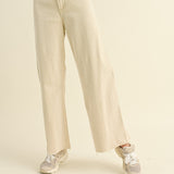 Straight Wide Leg Denim Pants