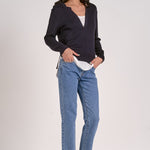 Layered Sweater - Navy/White, Women's Tops Collection
