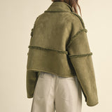 Faux Suede Sherpa Reversible Jacket