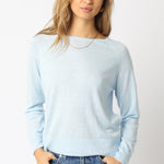 Light Crew Neck Sweater - mint blue, womens sweater collection