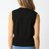 Tie Front Sleeveless Sweater