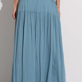Smocked Midi Skirt