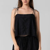 Silk Floral Cami Top and Pant Set - black, women's matching sets collection