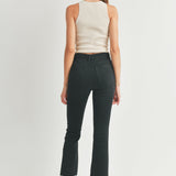 Just Black- HR Tonal Crop Flare