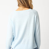 Light Crew Neck Sweater - mint blue, womens sweater collection