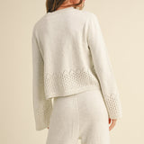 Crochet Border Knitted Sweater
