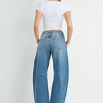 Just Black - Barrel Jean with Seams - Medium Denim, Women's Denim Collection