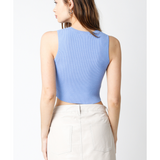 Sleeveless Rib Knit Crop Top