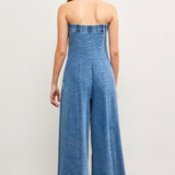 Zip Up Front Strapless Jumpsuit