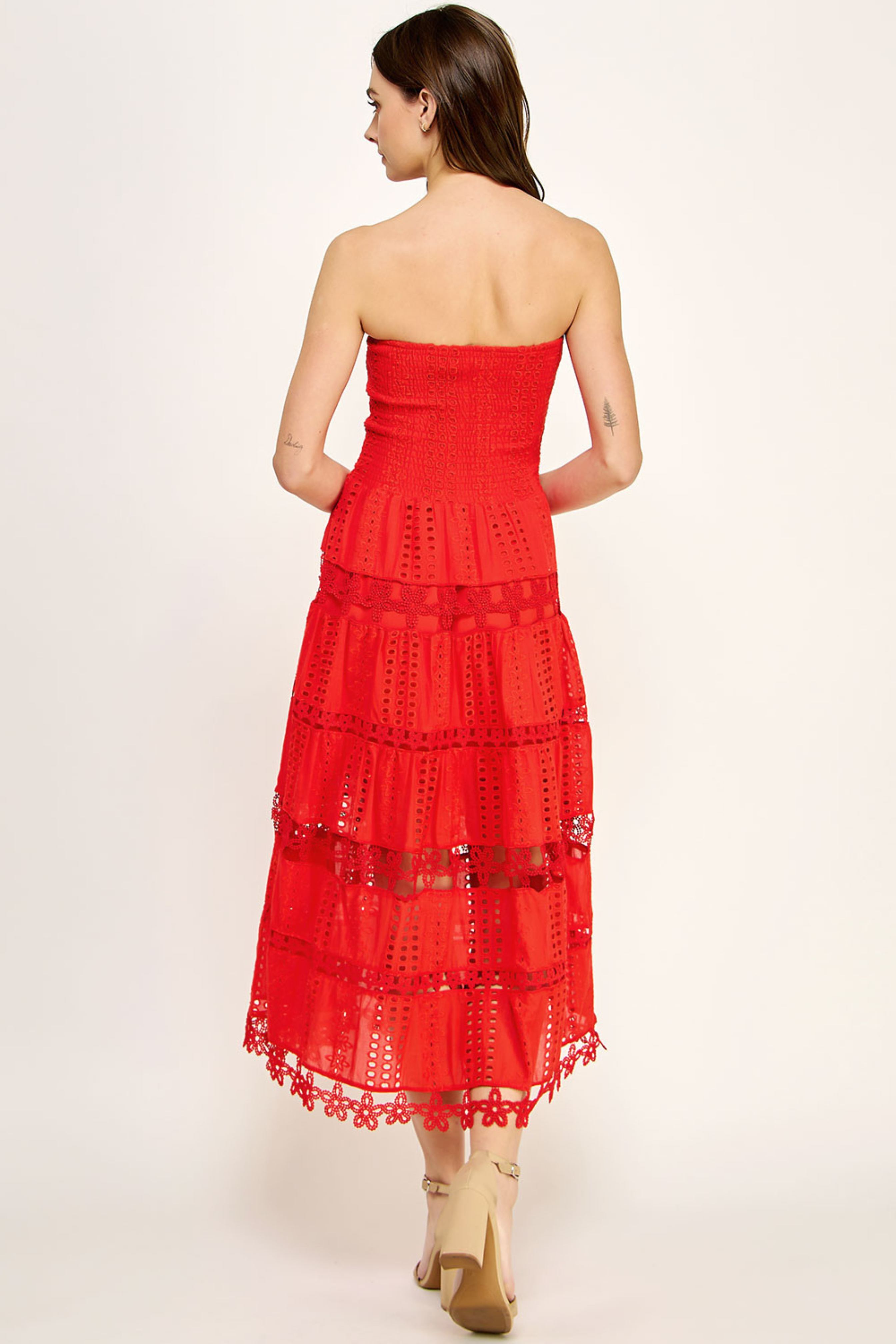 eyelet lace tube dress Meeghan Eyelet Lace Tube Dress