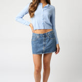 Thin Button Up Cardigan - Light Blue, Women's Tops Collection