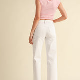 Just Black - Slim Palazzo Scissor Cut - Optic White, Women's Jean's Collection