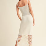 Net Pattern On Bottom Knitted Dress - Off White, Women's Dresses Collection