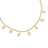 Rhinestone Necklace With Hearts