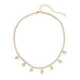 Rhinestone Necklace With Hearts