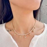Rhinestone Necklace With Hearts